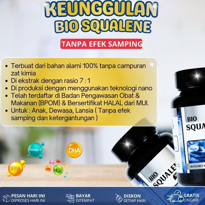 Vitamin Kesuburan Pria Bio Squalene Pengental Sprema Penyubur Sprema Isi 30 Kapsul Lunak BPOM