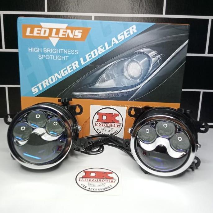 WINDOVSHOPID Lampu Foglamp Mobil Biled Projector 3 Laser 3 Warna 3 Inchi Devil Eyes RGB Via Bluetoot