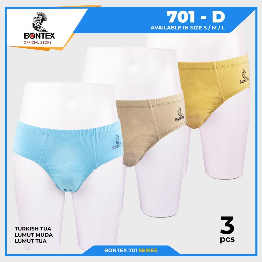 BONTEX 702 - Celana Dalam Pria - Isi 3pcs - Celana Dalam Model Segitiga - Bahan Katun