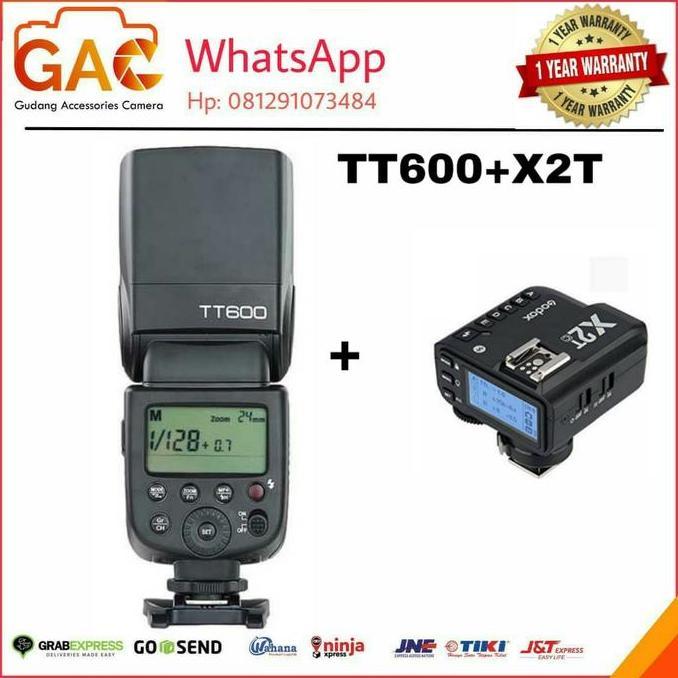 Paket Hemat Gac Flash Godox Tt-600 Tt600 + Triger X2T Canon Kualitas Terbaik Harga Termurah