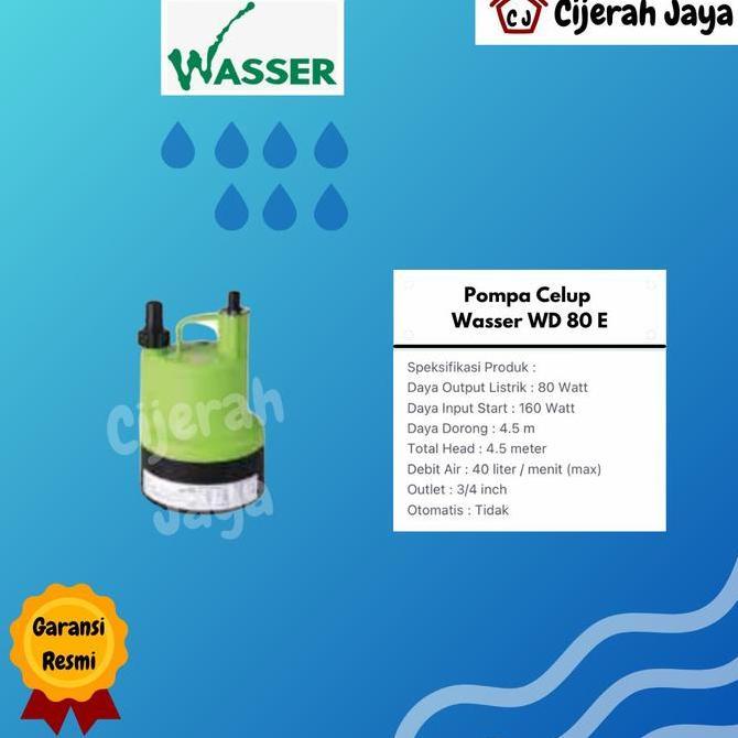 Wasser Pompa Celup Wd 80E Pompa Celup 80Watt / Wasser Wd80E Wd 80 E Murah