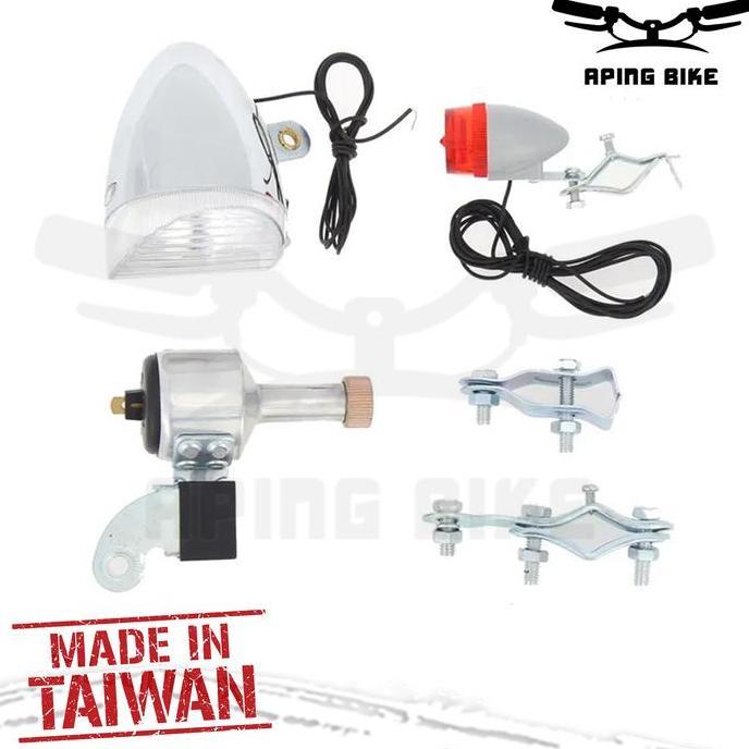 Lampu + Dinamo Sepeda Onthel Taiwan Lampu Berko Sepeda Jengki Ontel [terbaik]