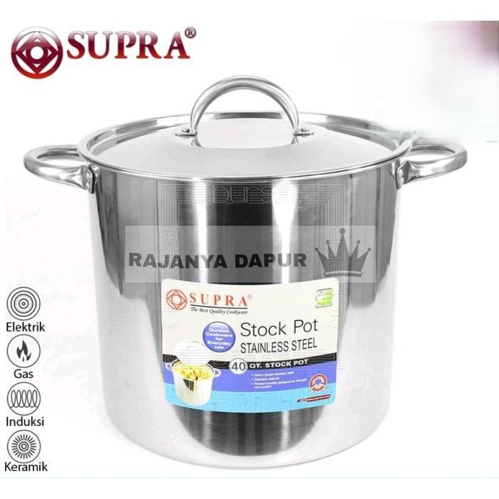 Supra Stainless Stockpot 40 Qt / Panci Masak Jumbo Original Dan Terpercaya