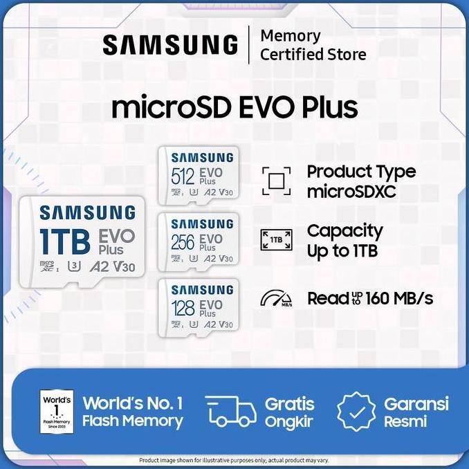 Samsung microSD EVO Plus UHS-I - microSDXC - 64GB / 128GB / 256GB / 512GB / 1TB