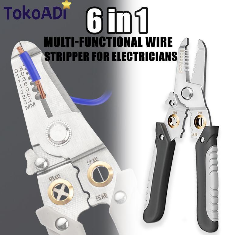 6in1Tang Multifungsi/Tang Serbaguna Multifungsi/Tang Kupas Kabel/Tang Potong Kabel Listrik