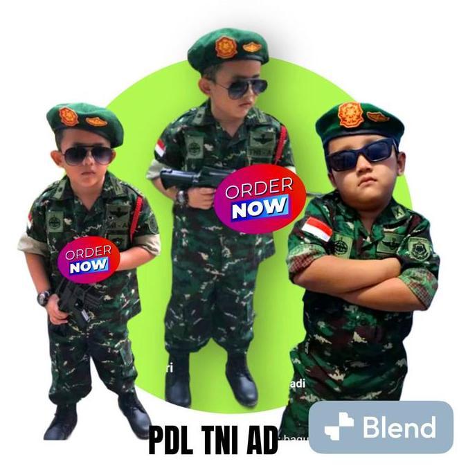 ASLI Baju Karnaval Profesi Army Anak Sekolah TK Kostum Tentara Loreng TNI NKRI Seragam PDL TNI-AD Ba
