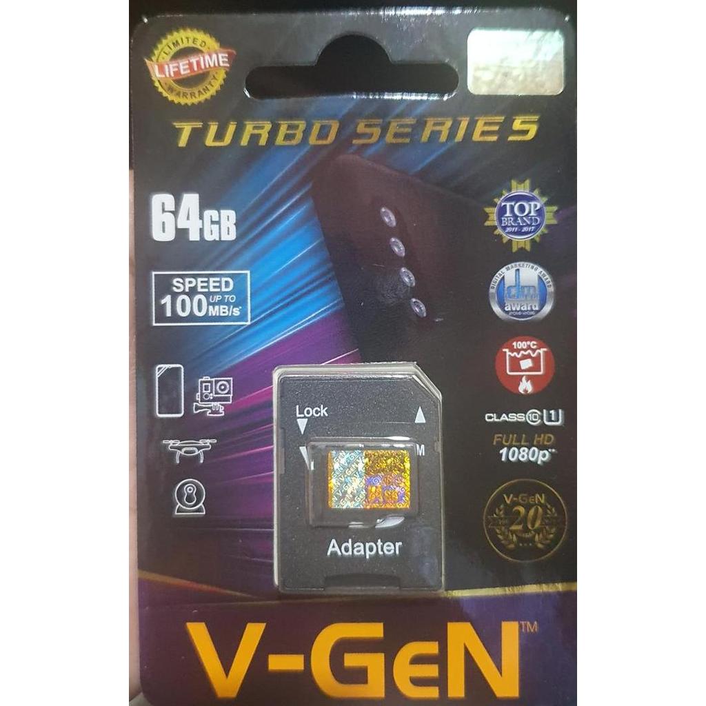 TERBARU - Micro SD 64GB V-gen Memory Card HP Vgen Microsd Turbo 64 GB Class 10