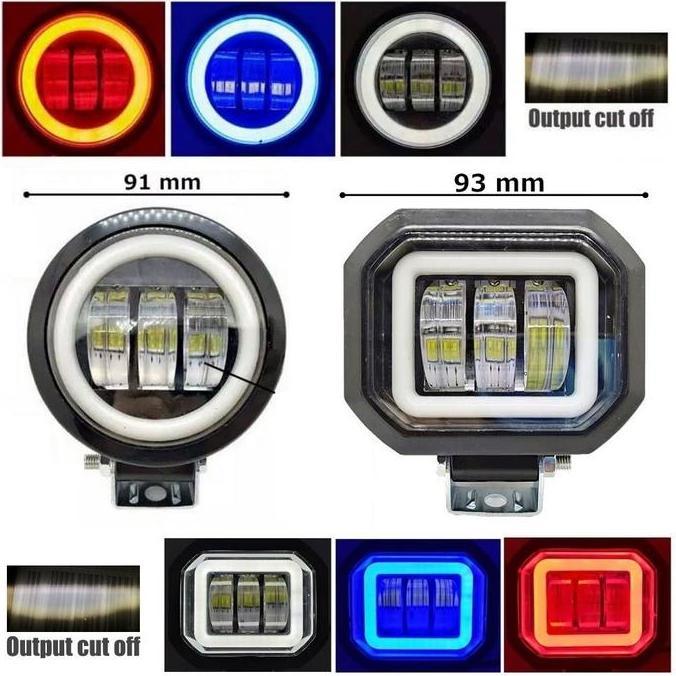 Ditatashpop - Lampu Tembak Sorot LED K3 3 Mata 3 Watt Bulat Kotak CWL Mobil Motor Car