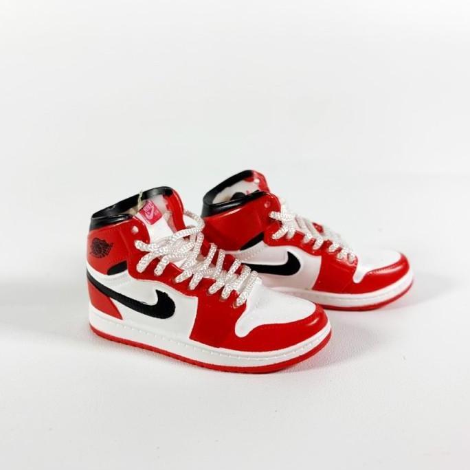 AIR JORDAN 1 AJ1 CHICAGO WHITE ROPE 3D SNEAKERS KEYCHAIN MINIATUR