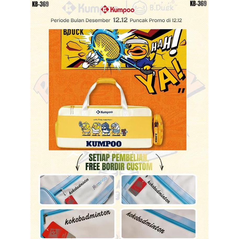 DISKON Kumpoo Badminton Racket Large Bag KB-369 B.Duck | Tas Raket Bulutangkis Besar KB369 KB 369 B 