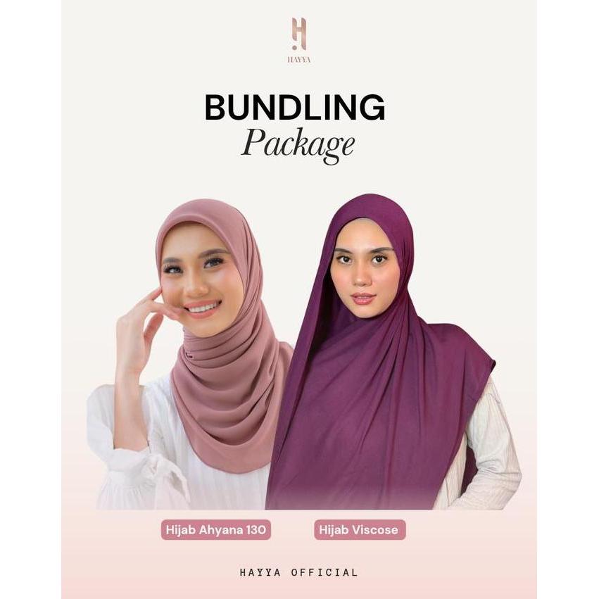 Super Sale, Bundling Hijab Hayya Official | Ahyana Babydoll Premium | Pashmina Cooling Viscose