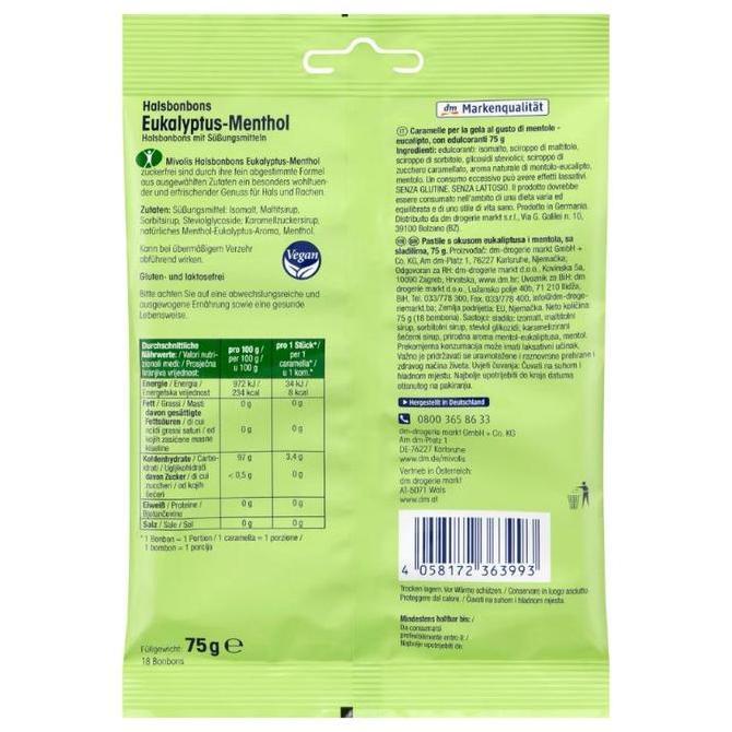 Mivolis Candy Eucalyptus Menthol, Permen Mint 75gr