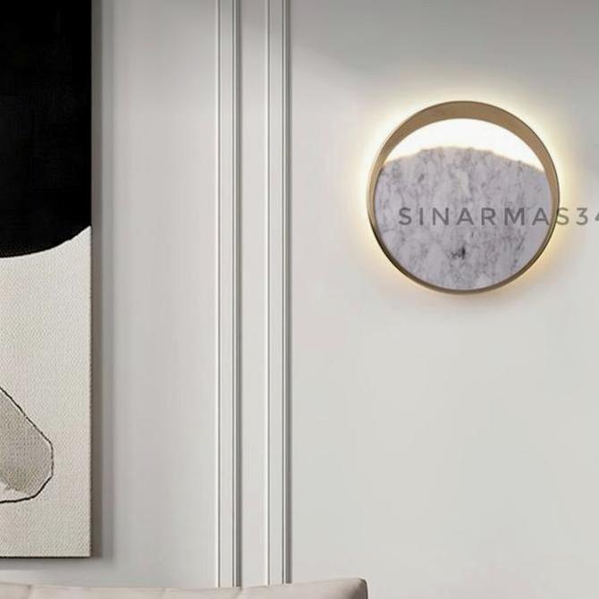 TERBARU - Lampu Dinding Eclipse F1322 25cm AB WallLamp Nordic Modern American