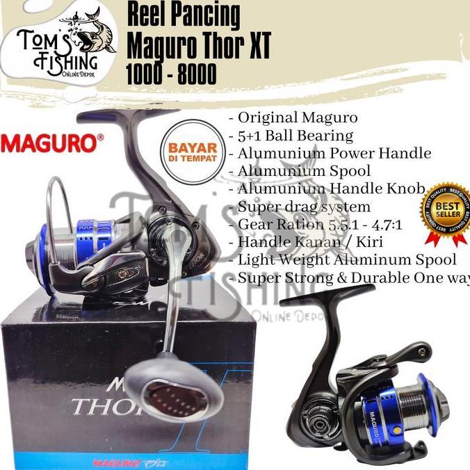 Reel Pancing Maguro Thor Xt 1000 - 8000 ( 5+1 Bearing ) Power Handle Murah - Toms Fishing