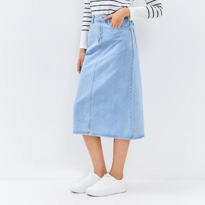 C2 Zissel Blue 7/8 Skirt Denim Wanita