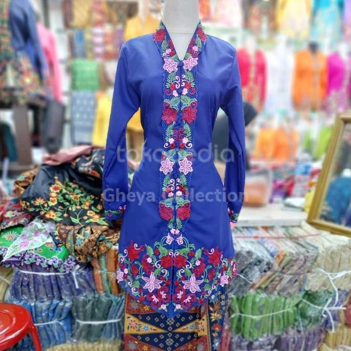 set kebaya tunik encim bordir warna bahan katun ima premium Tangan Panjang