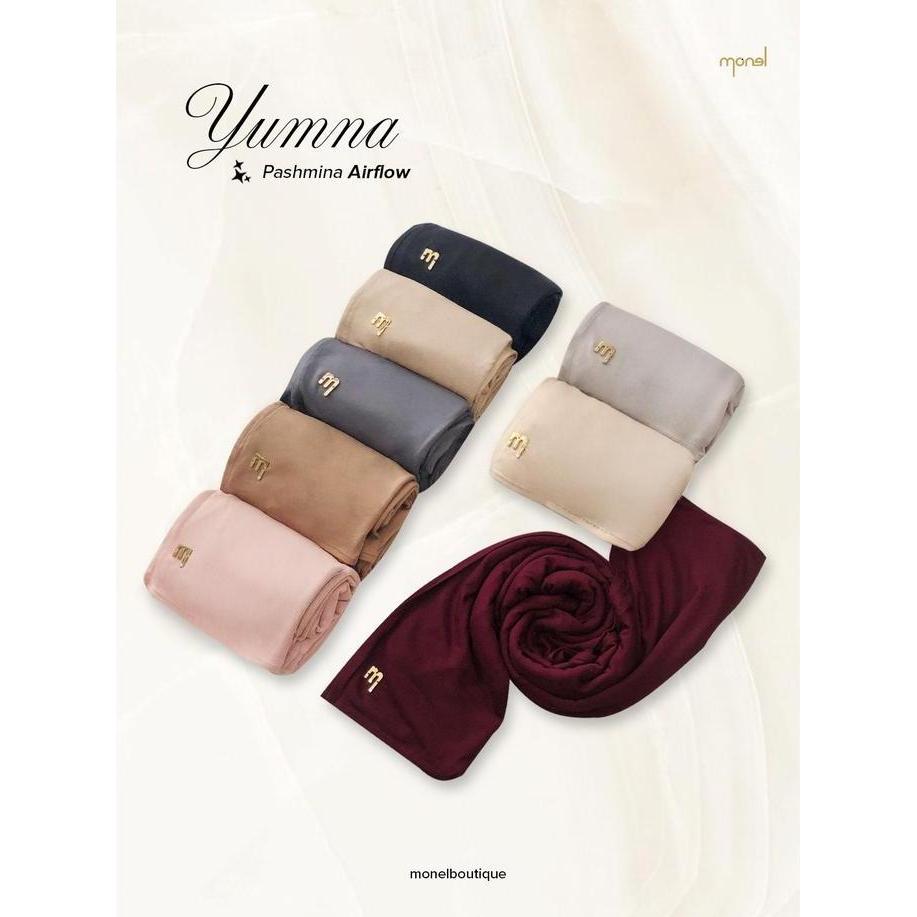 Parling Laris Skyshop Hijab Yumna Pashmina Airflow By Monel Size 65X175 Bahan Cotton Rayon Airflow K