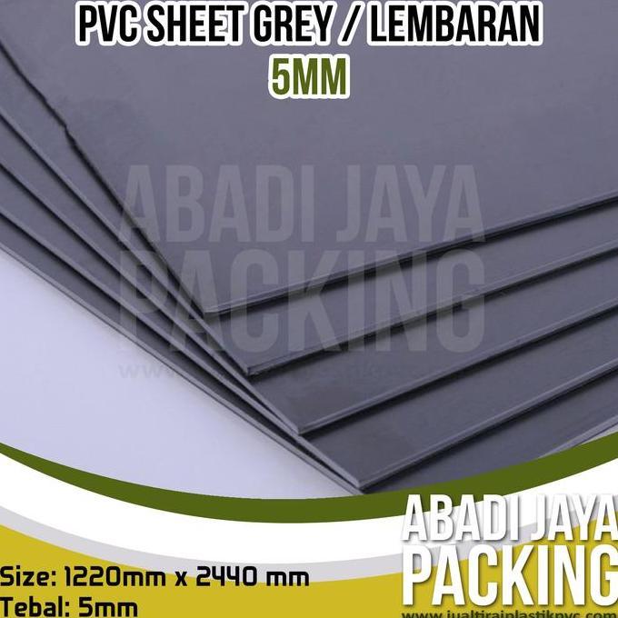 pvc sheet grey 5mm / pvc abu abu lembaran 5mm