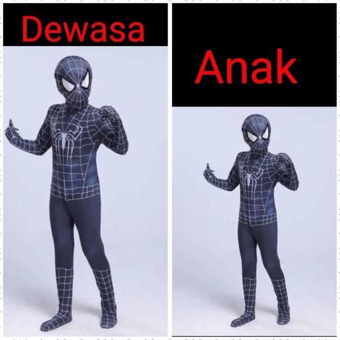 ASLI Kostum Spiderman Venom Anak/ Kostum Spiderman hitam/ superhero New READY STOCK