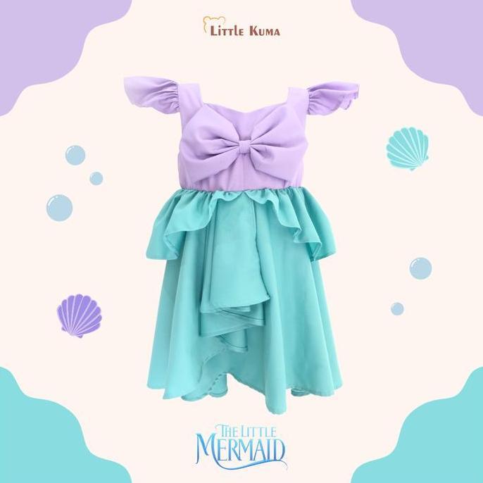 ASLI [LittleKuma] DRESS LITTLE MERMAID - ARIEL | Dress Princess | Dress Anak | Kostum Princess | Baj