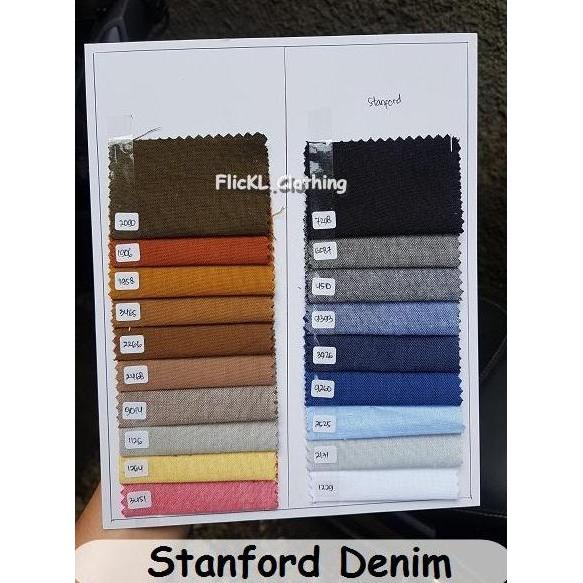 Bahan Kain Denim Chambray Oxford Gamis Terusan Dress Kemeja Rollan