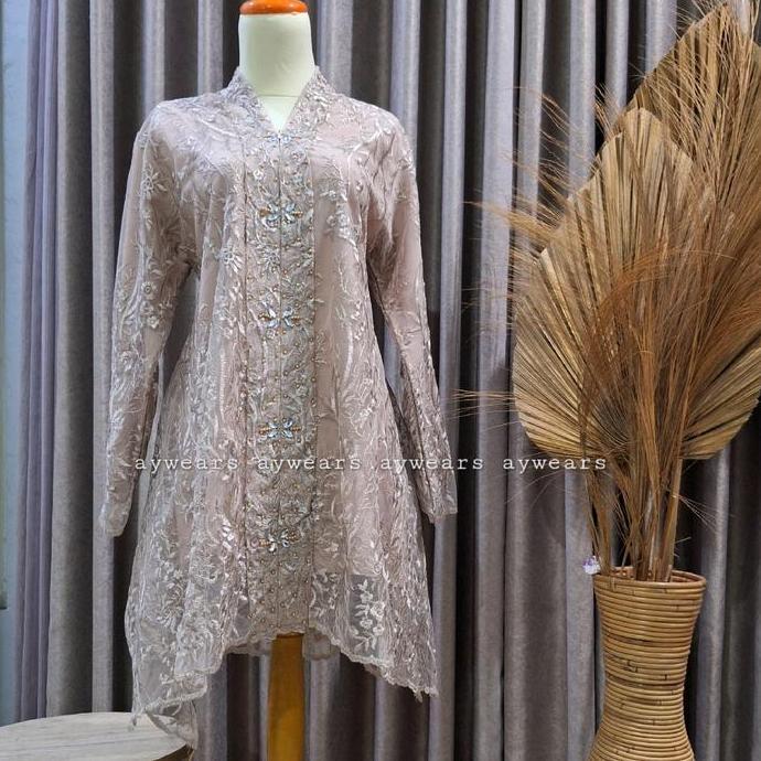 [Hanya atasan] Kebaya Tunik Kurung modern / Kebaya Tulle Busui Juwita / Kebaya Kurung Melayu Bordir 