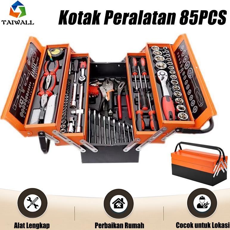 Set alat 85 pcs/Tool Alat Bengkel/Kunci Sok Kunci ShockKotak Perkakas