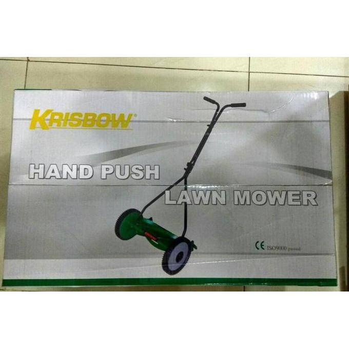 Krisbow Alat potong rumput dorong manual berkualitas 16 inc [terbaik]