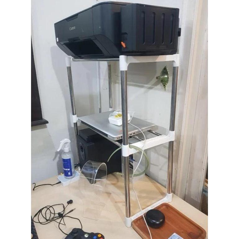 YGM Desk Organizer Rak Buku Meja Printer Rack Laptop Bookshelf Kantor Book Shelf Belajar Desk Office