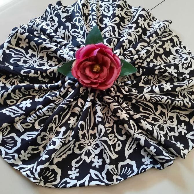 Kain batik sutra cirebon batik fariza sutera cap hitam putih mewah