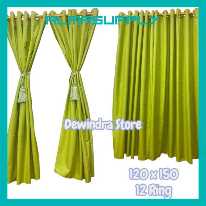 Bhadrika - Gorden Jendela Emboss Minimalis Smokring 12 Ring 120 X 150 Cm Gorden Jendela Pendek - Pro