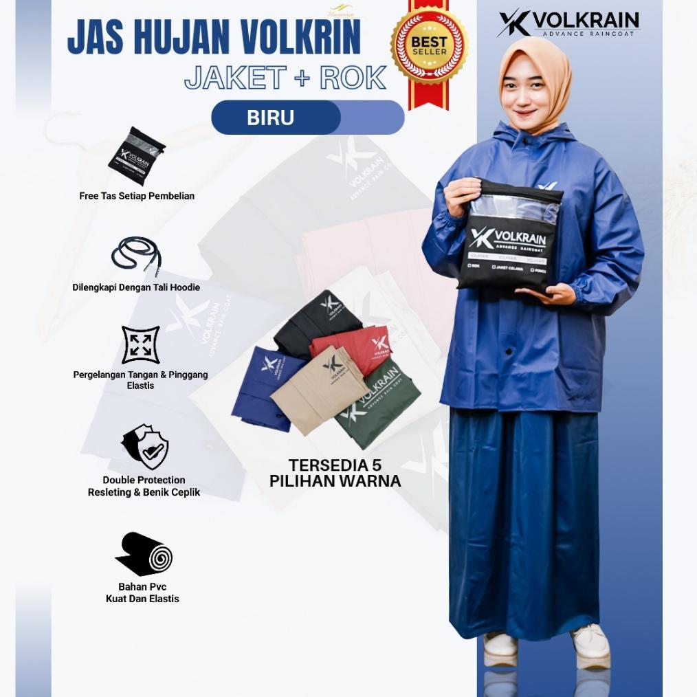 Jas Hujan Wanita Setelan Rok By Volkrain - Mantel hujan, Stelan Baju Rok Dewasa Lebar