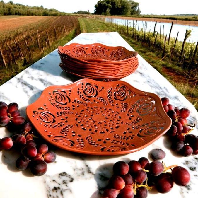 Grade Ori Paket Hemat Isi 36 Pcs Piring Rotan Cantik  Cekung Tebal Ck01R Kitchenware Buah Nasi Pirin