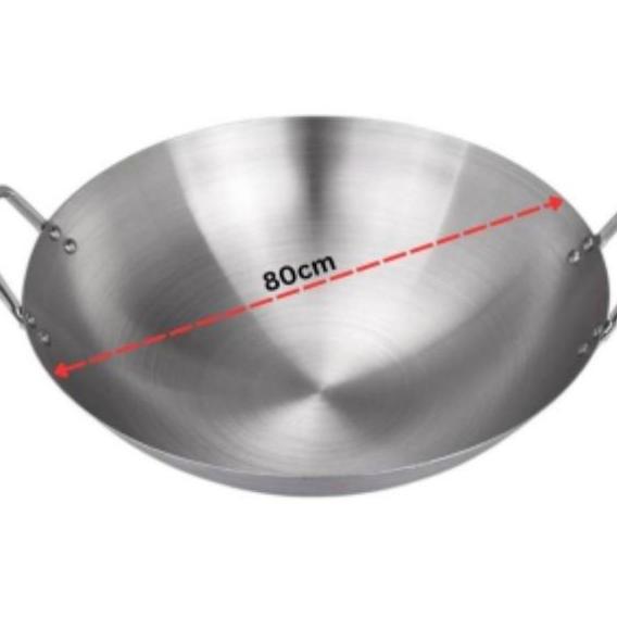 Unik Wajan Stainless / Wajan Penggorengan Tebal / Wajan Besar Stainless 80Cm /Kuali