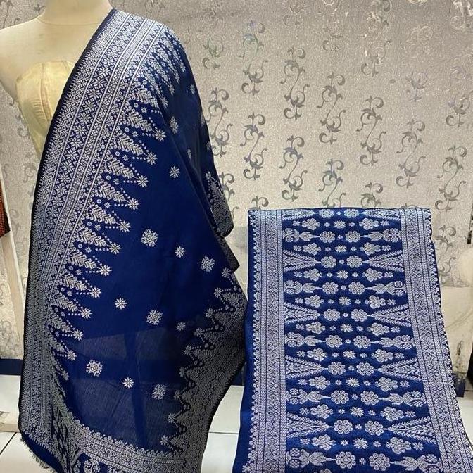 Songket Palembang Biru silver