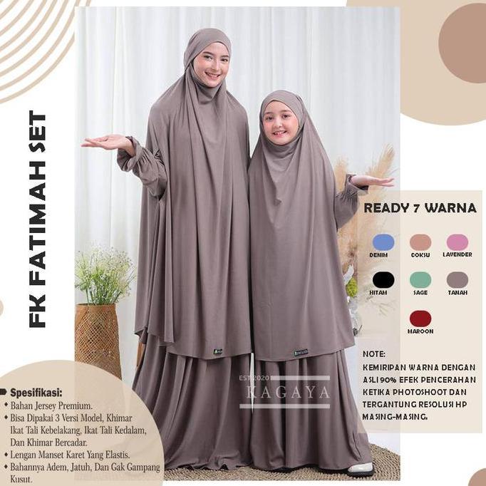 Gamis Couple Ibu dan Anak Muslimah French Khimar Full Set dengan Cadar