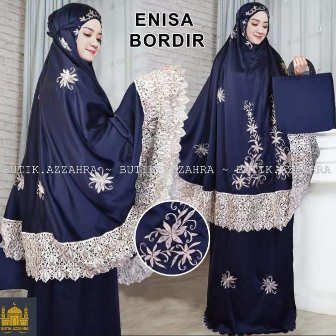 BUTIK.AZZAHRA MUKENA DEWASA ENISA LUNA MAYA RENDA BORDIR SITI KHADIJAH PASTEELENA Atasan Lembut Mewa