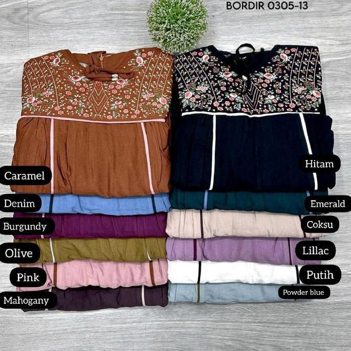 Gamis salvina Katun crinkle bordir List|||o