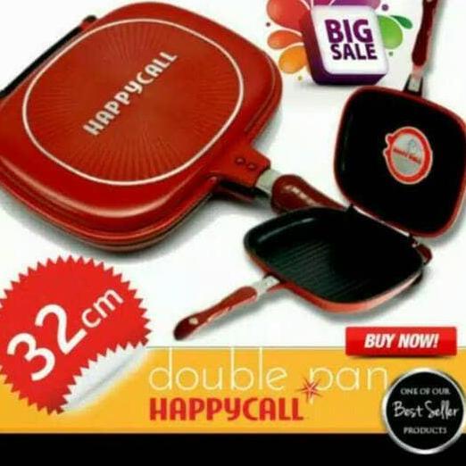 Unik Teflon/ Wajan Happy Call Double Pan Jumbo 32Inc