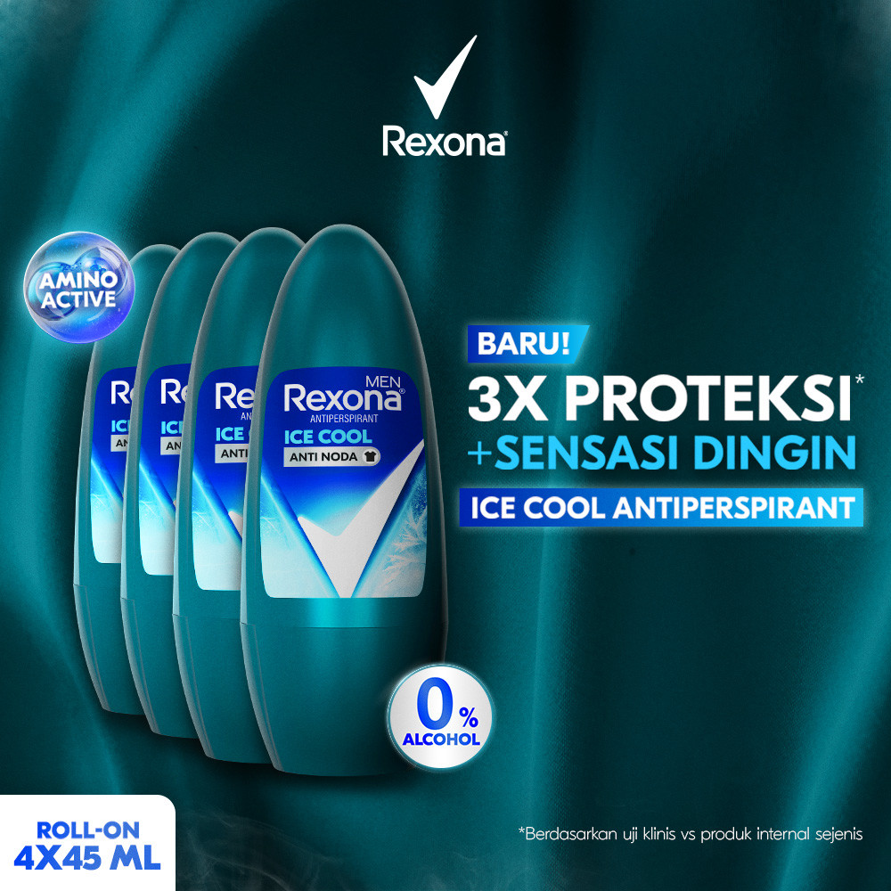 REXONA Men Roll On Deodorant Ice Cool 45 mL x4