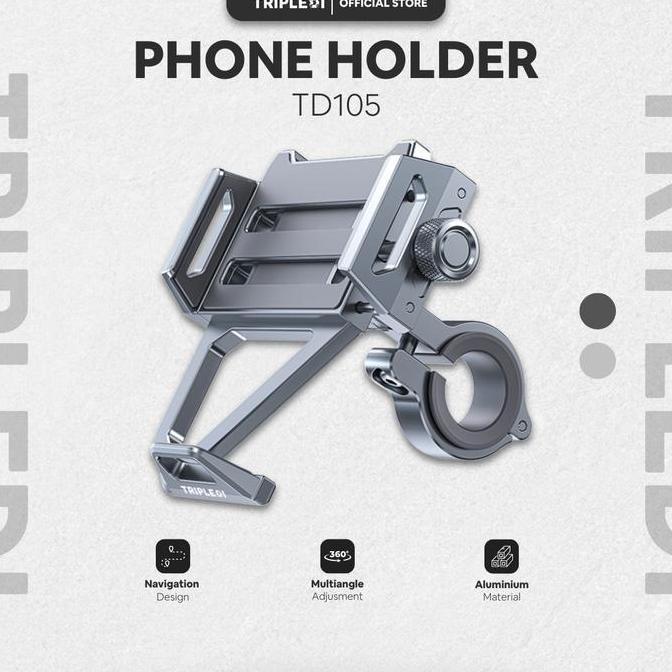 Promo TRIPLEDI Phone Holder 7.9 inch Aluminium Alloy TD105 Rotatable Smartphone Bike Mount Stand Bic