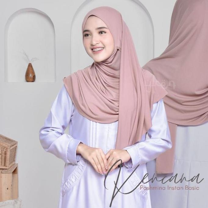 Terbaru, Kencana Pashmina Instan Basic - Korean Jersey Premium Muslim Jilbab