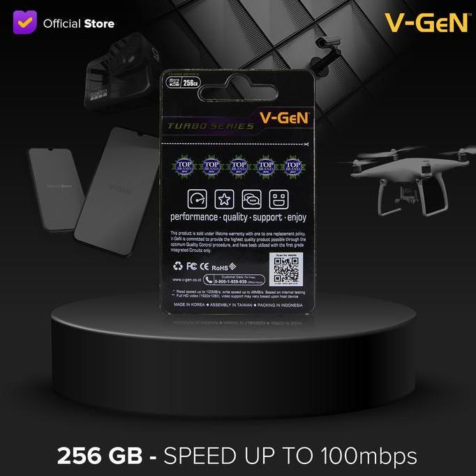 Rhqctwpn73- Micro Sd Class 10 Turbo 256Gb V-Gen Microsd Class10 256 Gb Vgen Ori