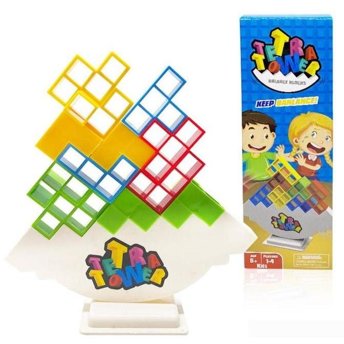 Toyx- Yoli Toys Mainan Fun Tetris Tower / Tetra Balancing / Tetra Tower  Mainan Tetris / Tertis Bala