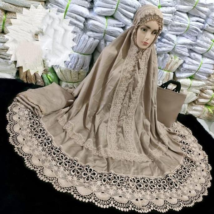 Religg- Mukena Dewasa Andin Ikatan Cinta Jumbo Kd Full Renda Seroja Terbaru Mukena Prada Princess Ke