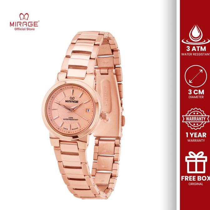 vermware_  - mirage watch - jam tangan wanita mewah rose gold elegant anti air analog stainless berg