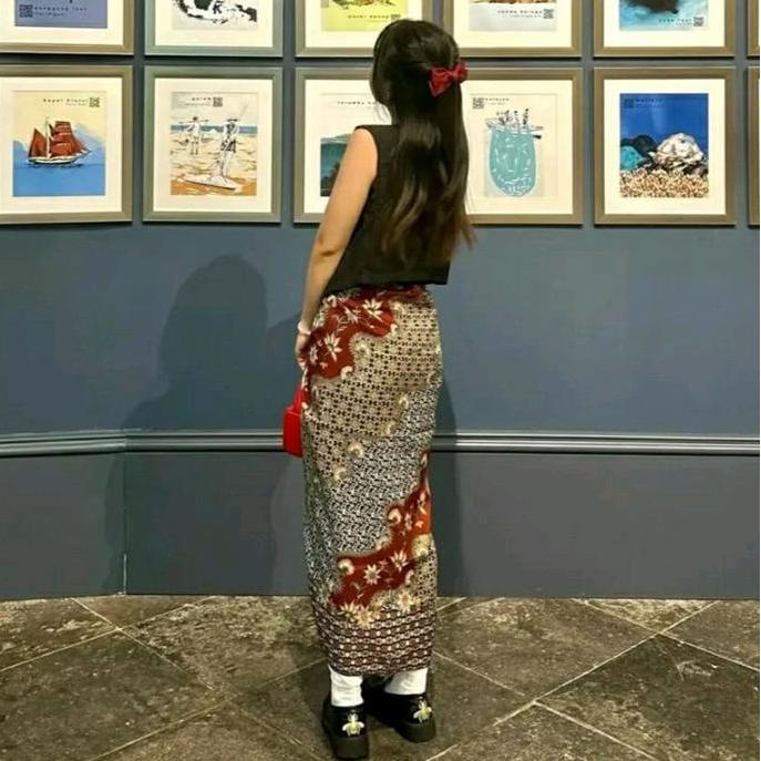 Newgir- Rok Lilit Batik Wanita Bawahan Kebaya, Pakaian Wanita Bawahan Wisuda Rok Lilit Tradisional K