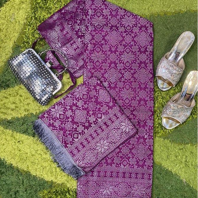 Newgir- Rok Lilit Songket Set Selendang / Rok Songket Palembang / Bawahan Kebaya / Rok Songket Kebay