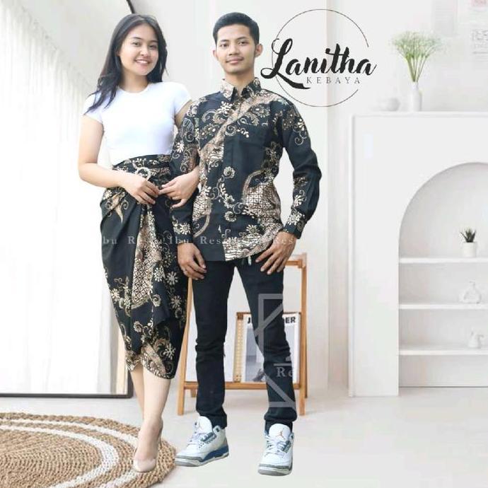 Newgir- Batik Couple Pasangan Batik Couple Modern Couple Batik Rok Lilit Bawahan Kebaya Kemeja Batik