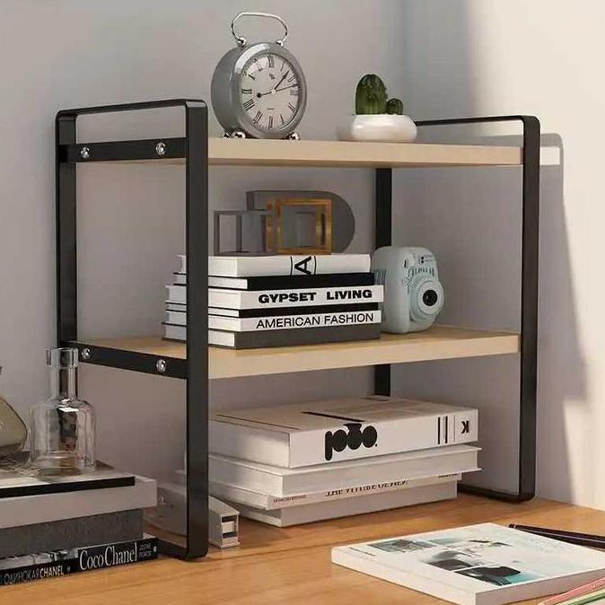 Rak Meja Buku Printer Minimalis DIY Table Organizer Tingkat